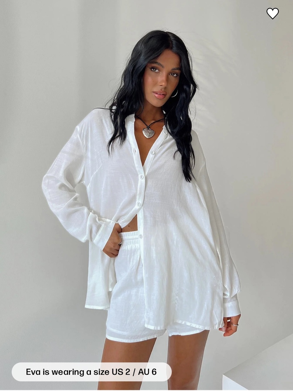 Princess Polly White Button-Down and Short Chloe Set